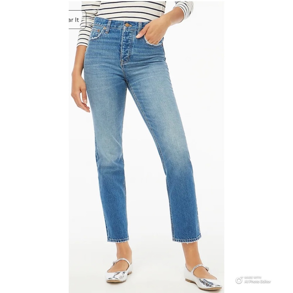 J Crew Factory 29 TALL High Rise Straight Cropped Jeans Premium Edition NWT